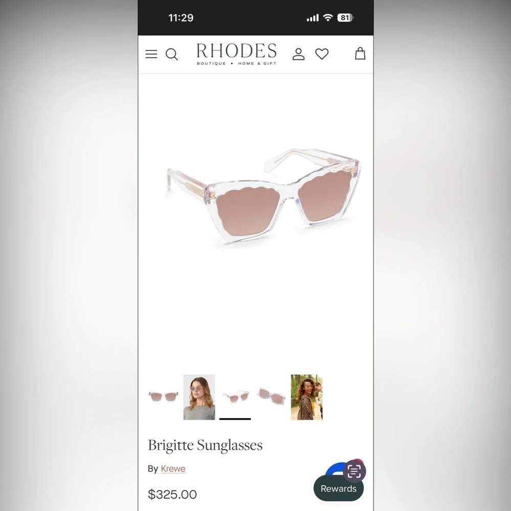 KREWE Brigitte Sunglasses with Clear and Pink Hues - Picture 1 of 3